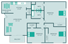 three bedroom apartment floor plan